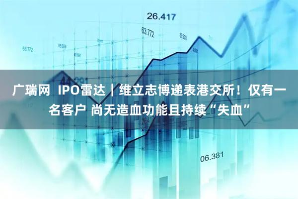 广瑞网  IPO雷达｜维立志博递表港交所！仅有一名客户 尚无造血功能且持续“失血”