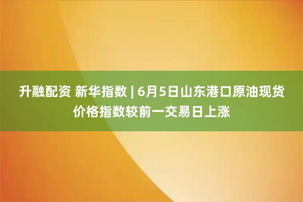 升融配资 新华指数 | 6月5日山东港口原油现货价格指数较前一交易日上涨