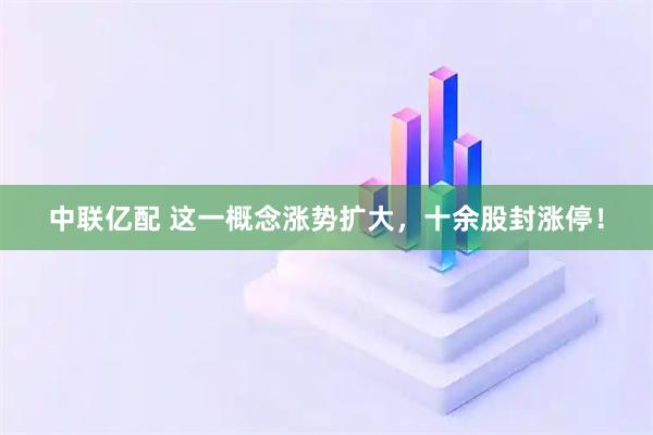 中联亿配 这一概念涨势扩大，十余股封涨停！