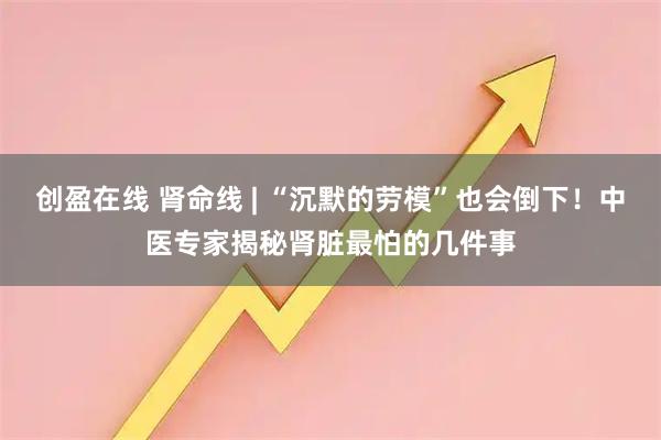 创盈在线 肾命线 | “沉默的劳模”也会倒下！中医专家揭秘肾脏最怕的几件事