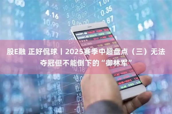 股E融 正好侃球丨2025赛季中超盘点(三)无法夺冠但不能倒下的“御林军”